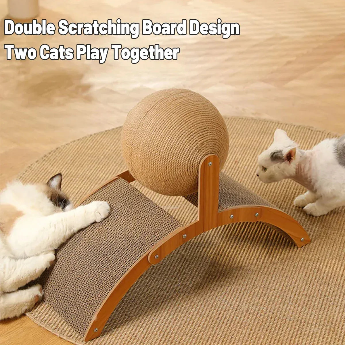 Arched Cat Scratching Bridge with Sisal Ball - 55 cm