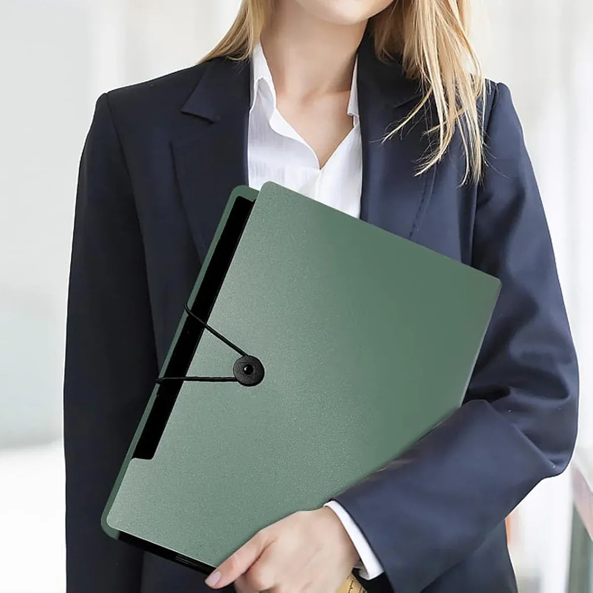 8 Cell File Folder Organizer Bag Test Paper Storage Document Holder School Office - Black — product photo 9