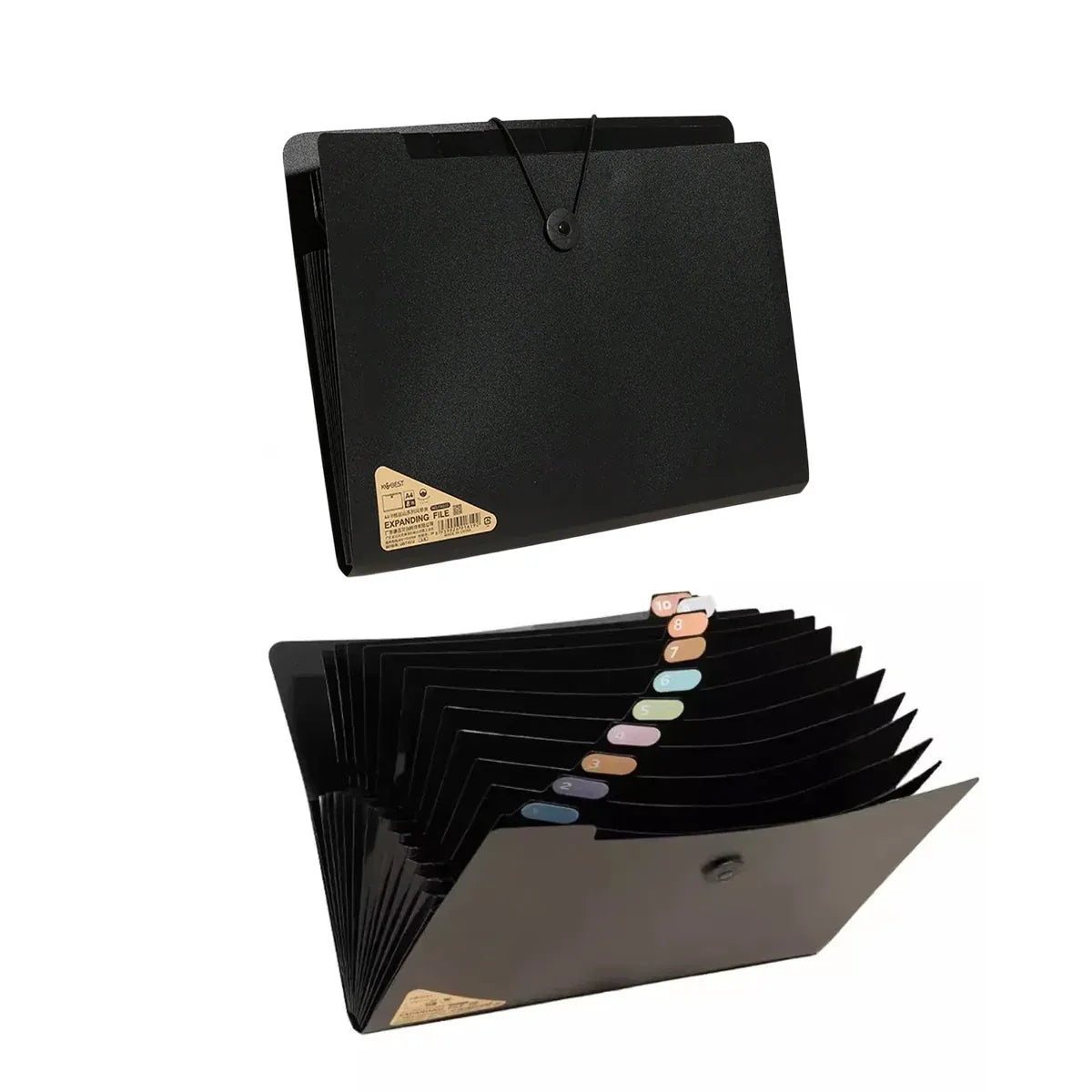 8 Cell File Folder Organizer Bag Test Paper Storage Document Holder School Office - Black — product photo 13