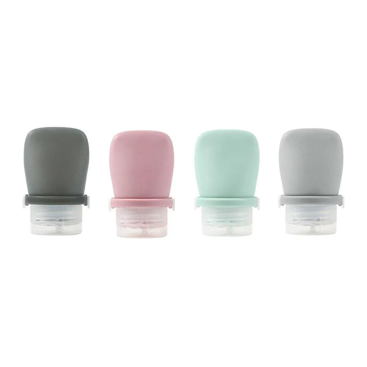 4pcs Travel Storage Bottles Set Refillable Silicone for Shampoo Lotion Cosmetics