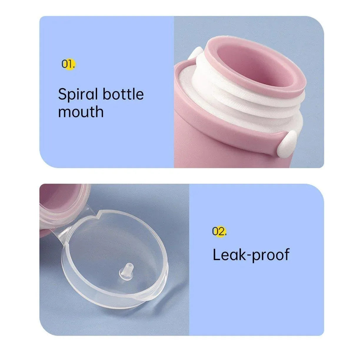 4pcs Travel Storage Bottles Set Refillable Silicone for Shampoo Lotion Cosmetics