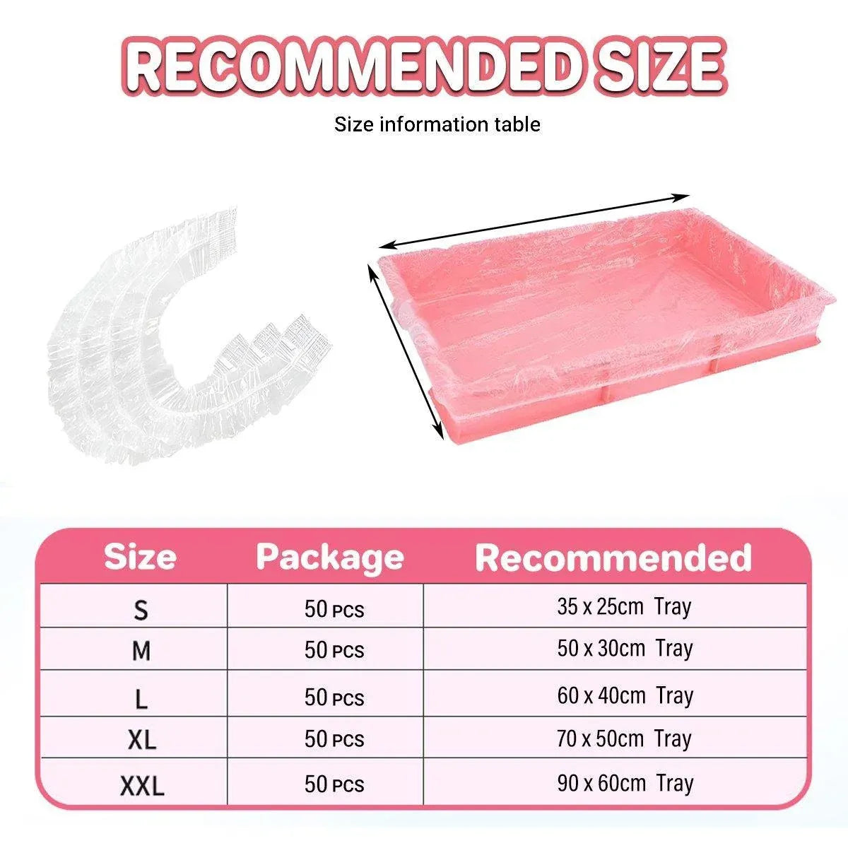 Disposable Rabbit & Small Pet Cage Tray Liners, 50-Pack - Small