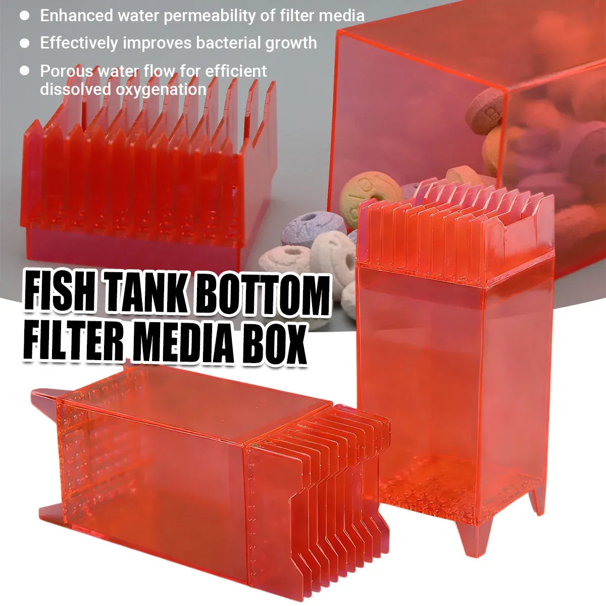 Aquarium Sump Bio-Filter Media Box - 10.4 × 19.8 × 2.5 cm - product photo 1 of 12