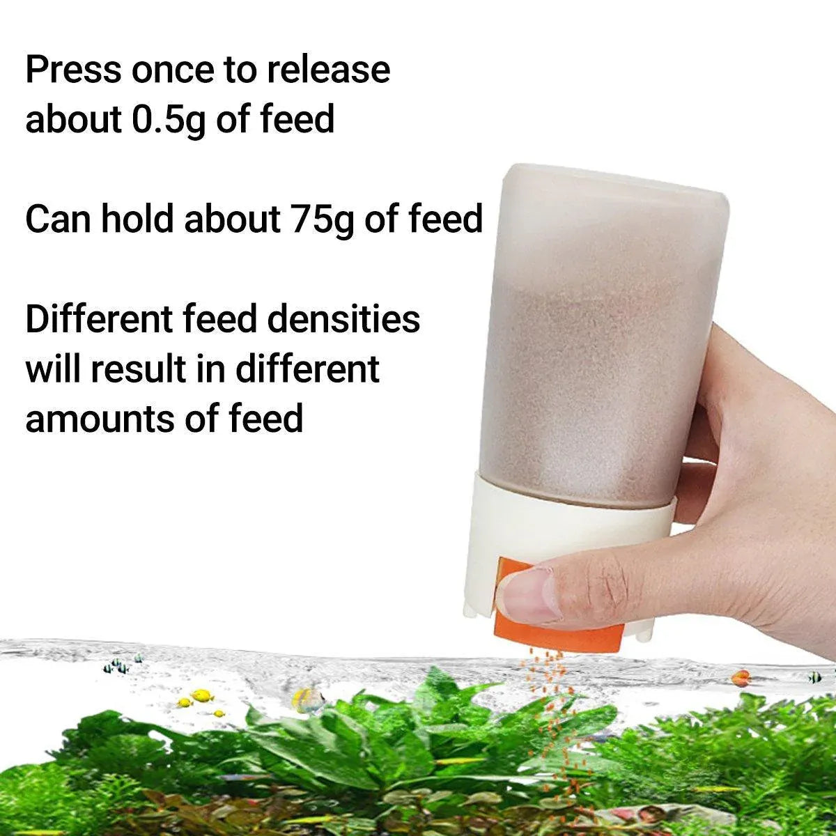 Manual Push-Dispensing Fish Food Storage Bottles - 2 × 150 mL