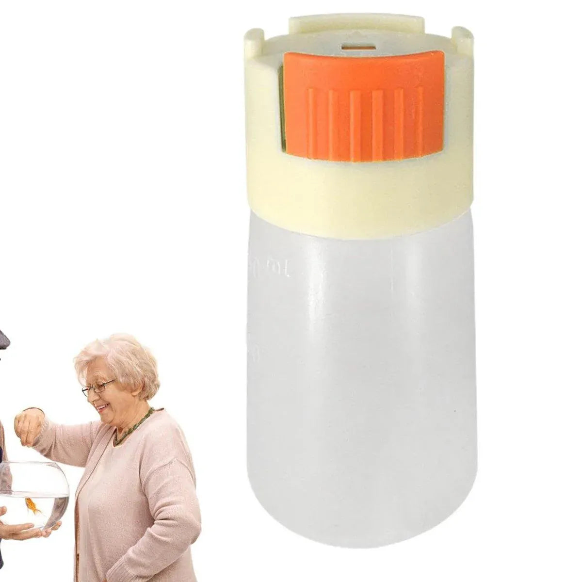 Manual Push-Dispensing Fish Food Storage Bottles - 2 × 150 mL
