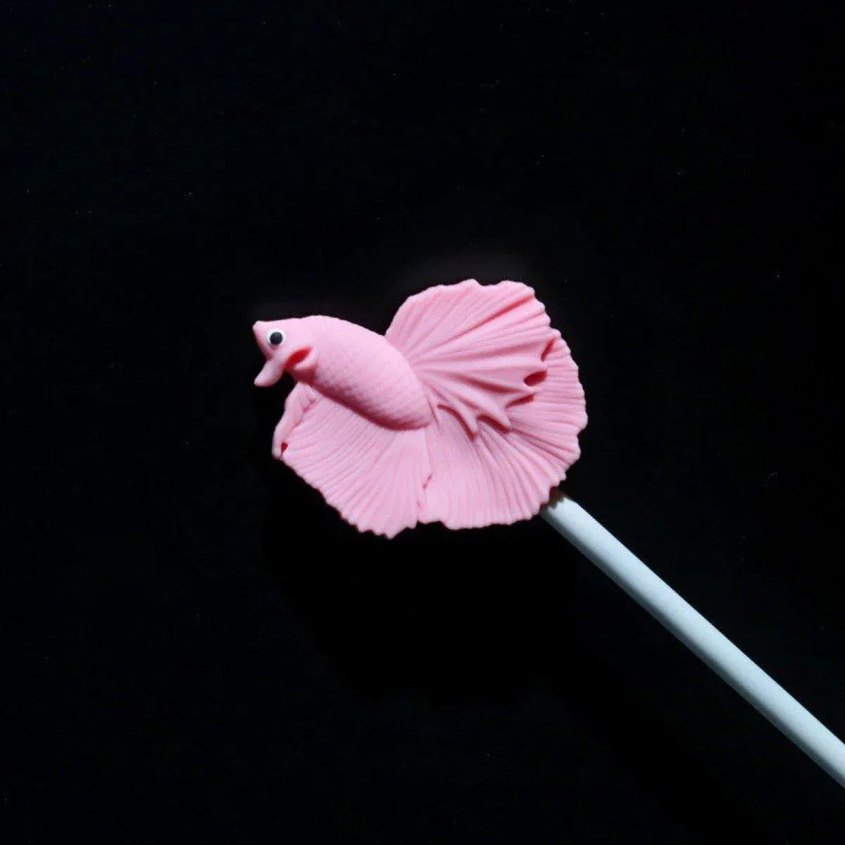 Handheld Fish-Shaped Aquarium Teaser Stick - Colourful