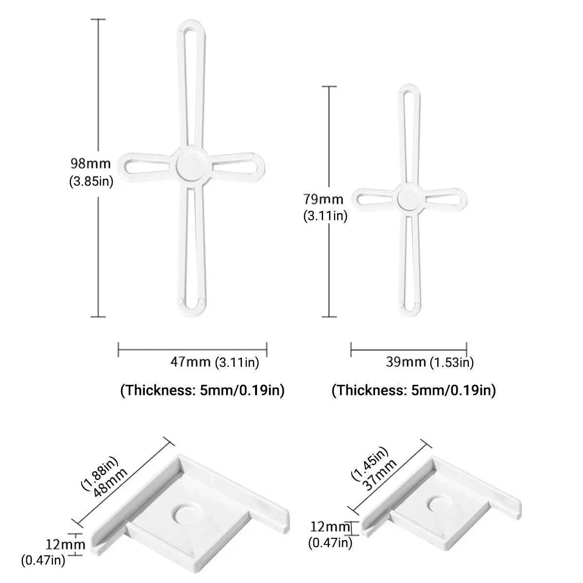 Aquarium Tank Corner & Cross Base Protectors – Black, Large, 5-Piece Set