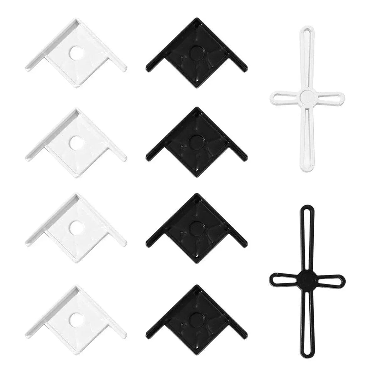 Aquarium Tank Corner & Cross Base Protectors – Black, Small, 5-Piece Set