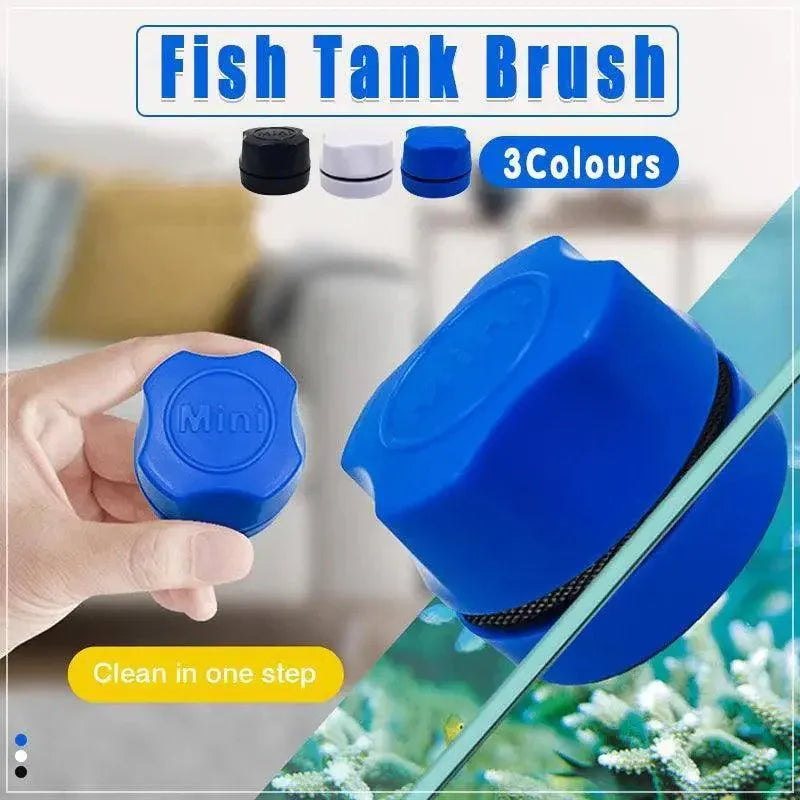 Magnetic Mini Aquarium Glass Algae Scrubber - Blue, 3–6 mm Glass