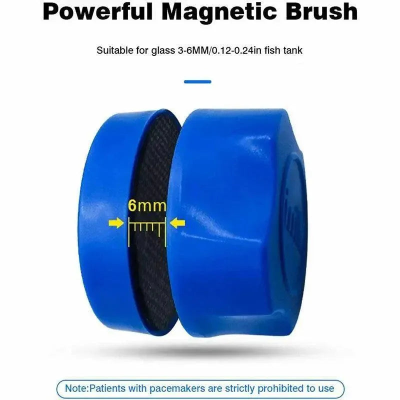 Magnetic Mini Aquarium Glass Algae Scrubber - Blue, 3–6 mm Glass