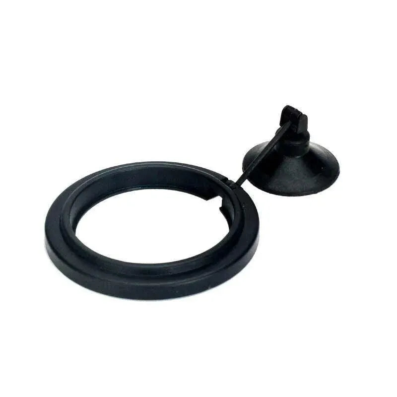 Floating Aquarium Fish Feeding Ring with Suction Cup - Black Round