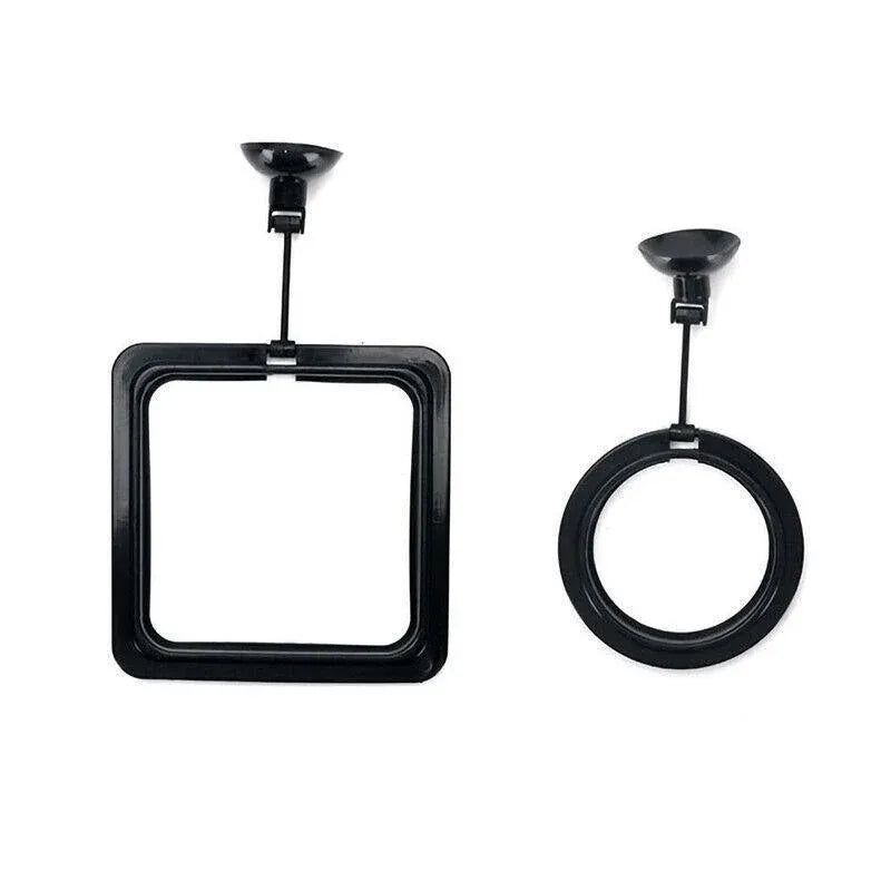 Floating Aquarium Fish Feeding Ring with Suction Cup - Black Round