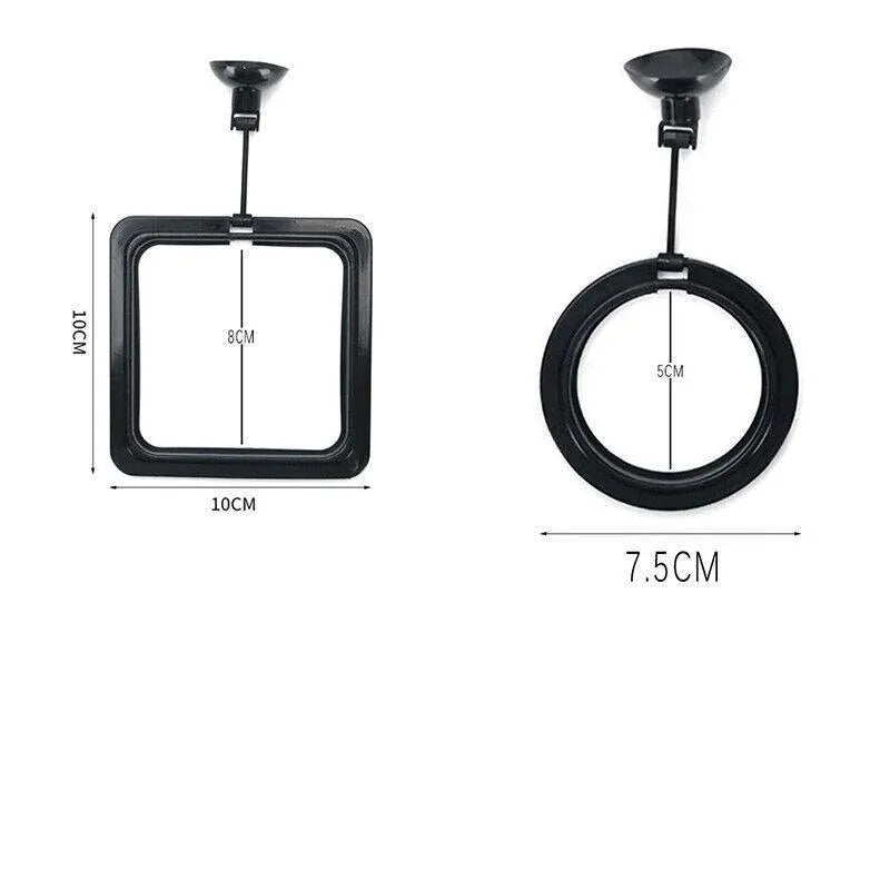 Floating Aquarium Fish Feeding Ring with Suction Cup - Black Square