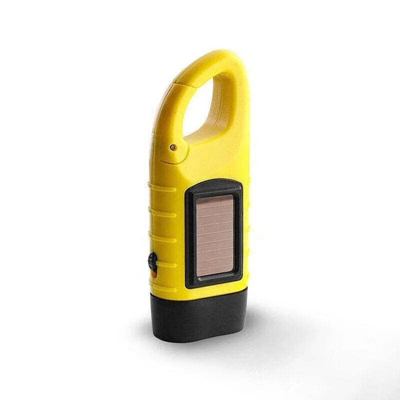 Hand-Crank & Solar Rechargeable Camping LED Torch – Yellow — product image 1 of 12