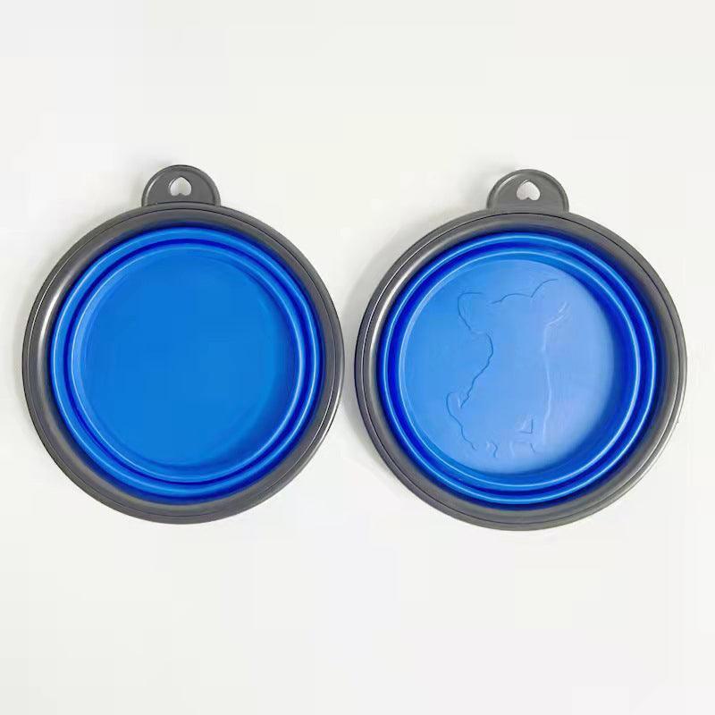 Collapsible Silicone Pet Travel Food & Water Bowl - Red