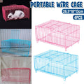 Foldable Wire Small-Pet Transport Cages – 4 Pack, Blue & Pink