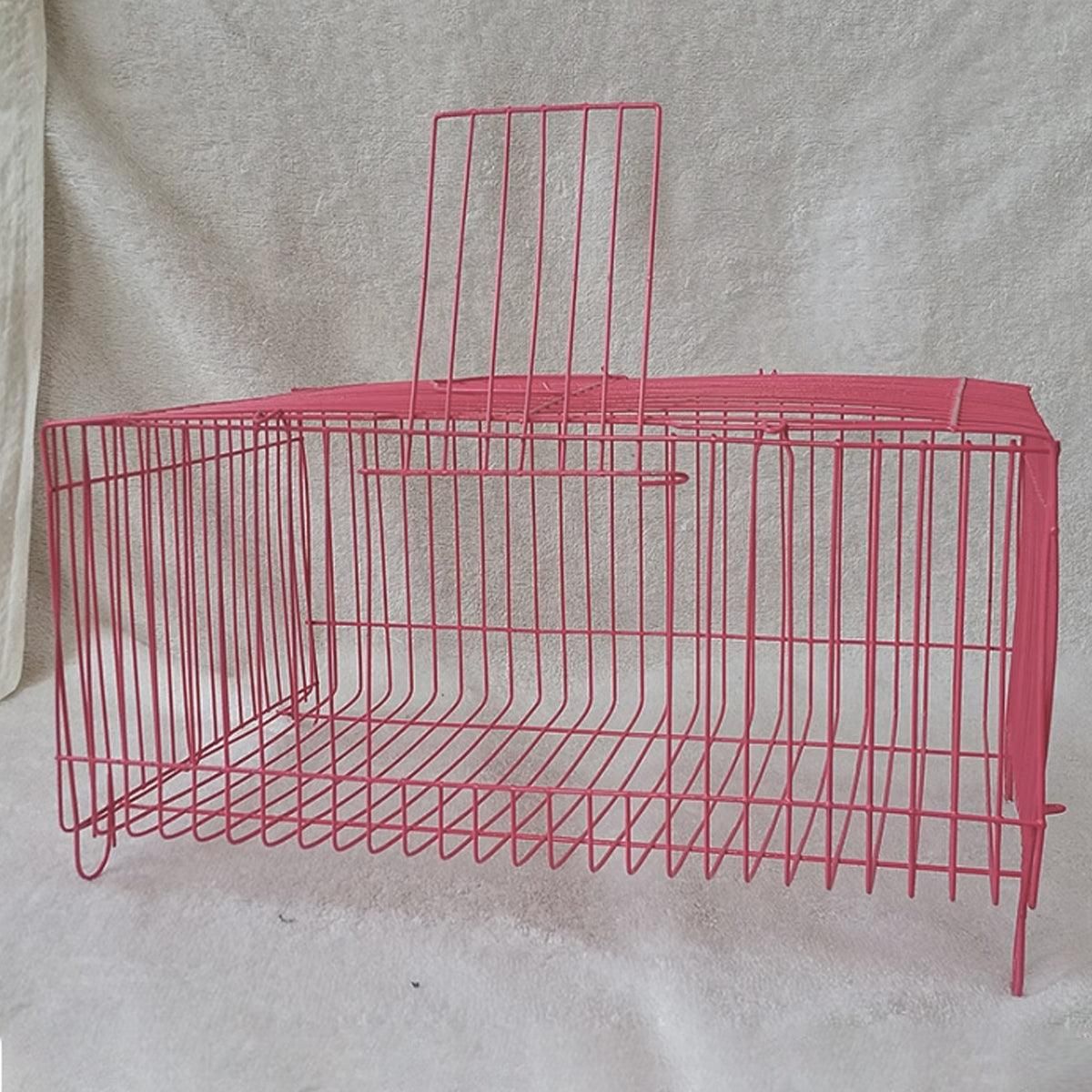 Foldable Wire Small-Pet Transport Cages – 4 Pack, Blue & Pink