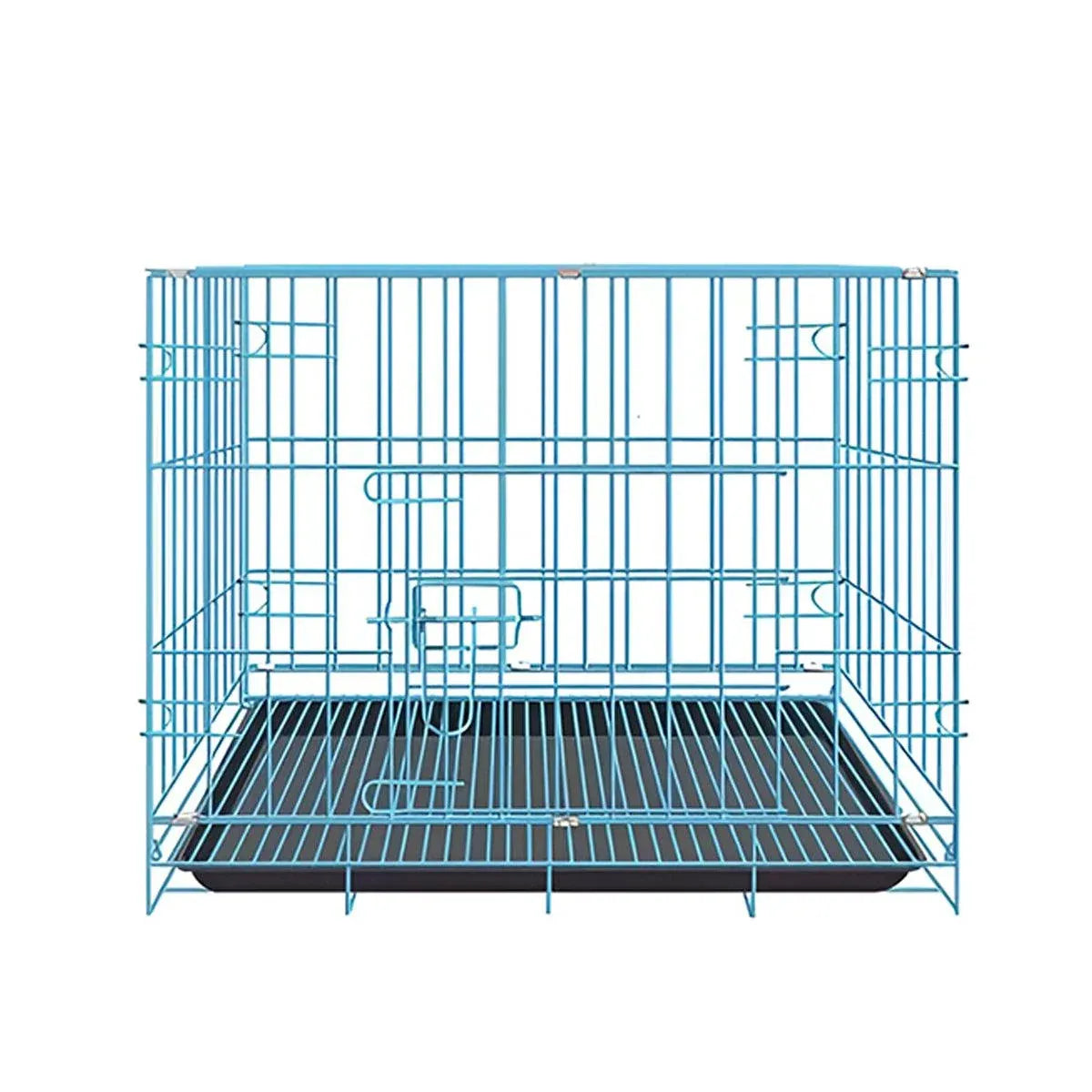 Foldable Metal Dog Crate, Blue, Large, 61 × 42 × 50 cm