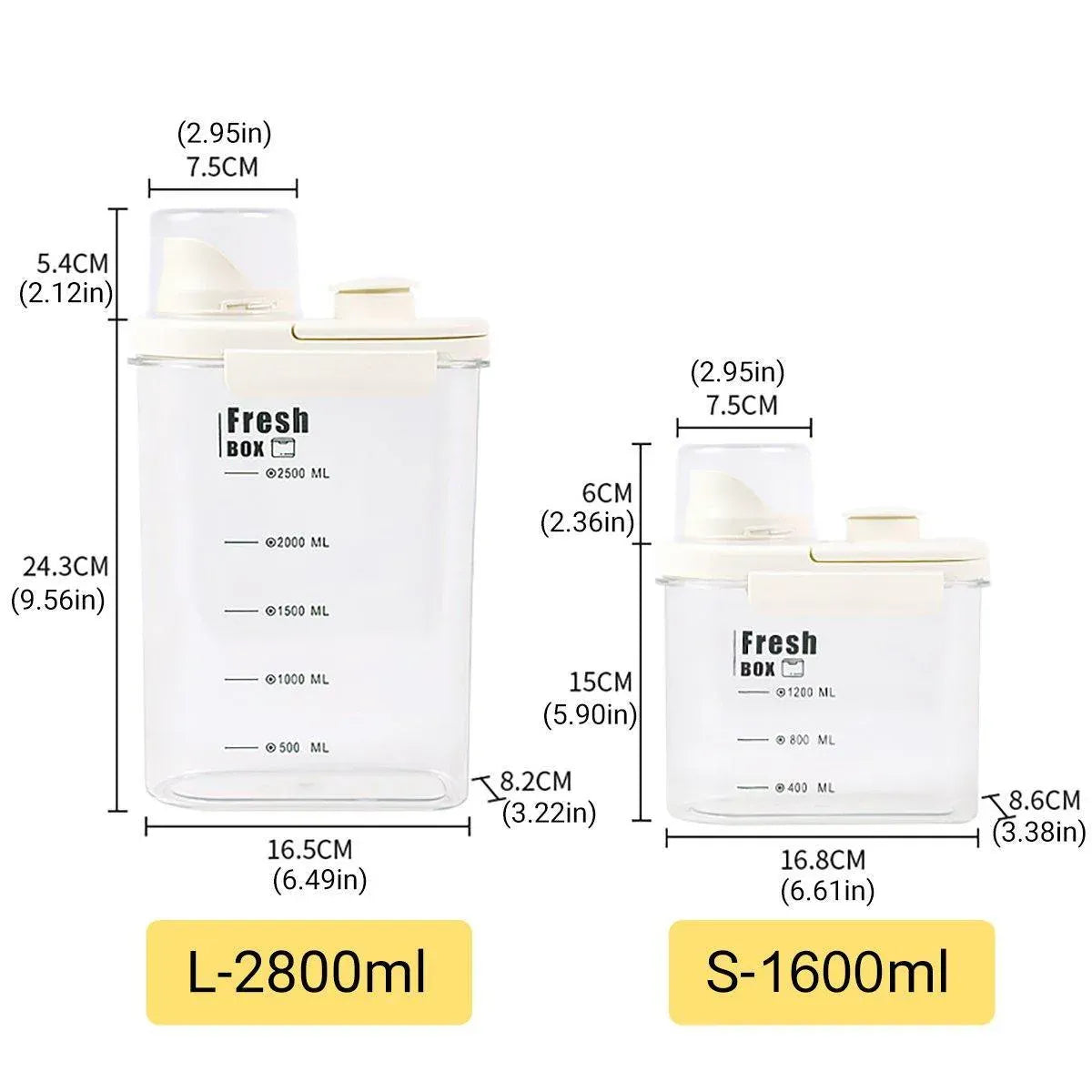 Clear Pet Food Storage Container with Measuring Lid - 2.8 L