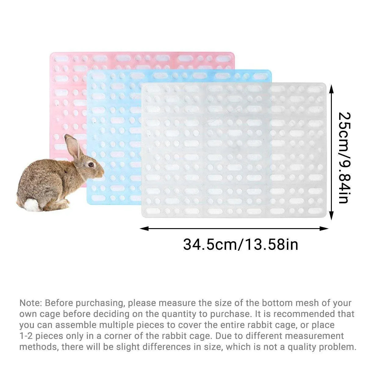 Plastic Rabbit & Guinea Pig Cage Floor Mats, 2-Pack - White