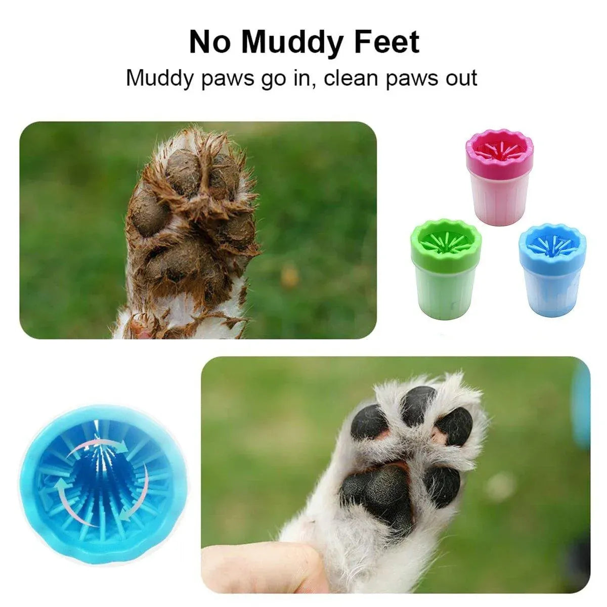 Dog Paw-Washing Cleaning Cup - Green