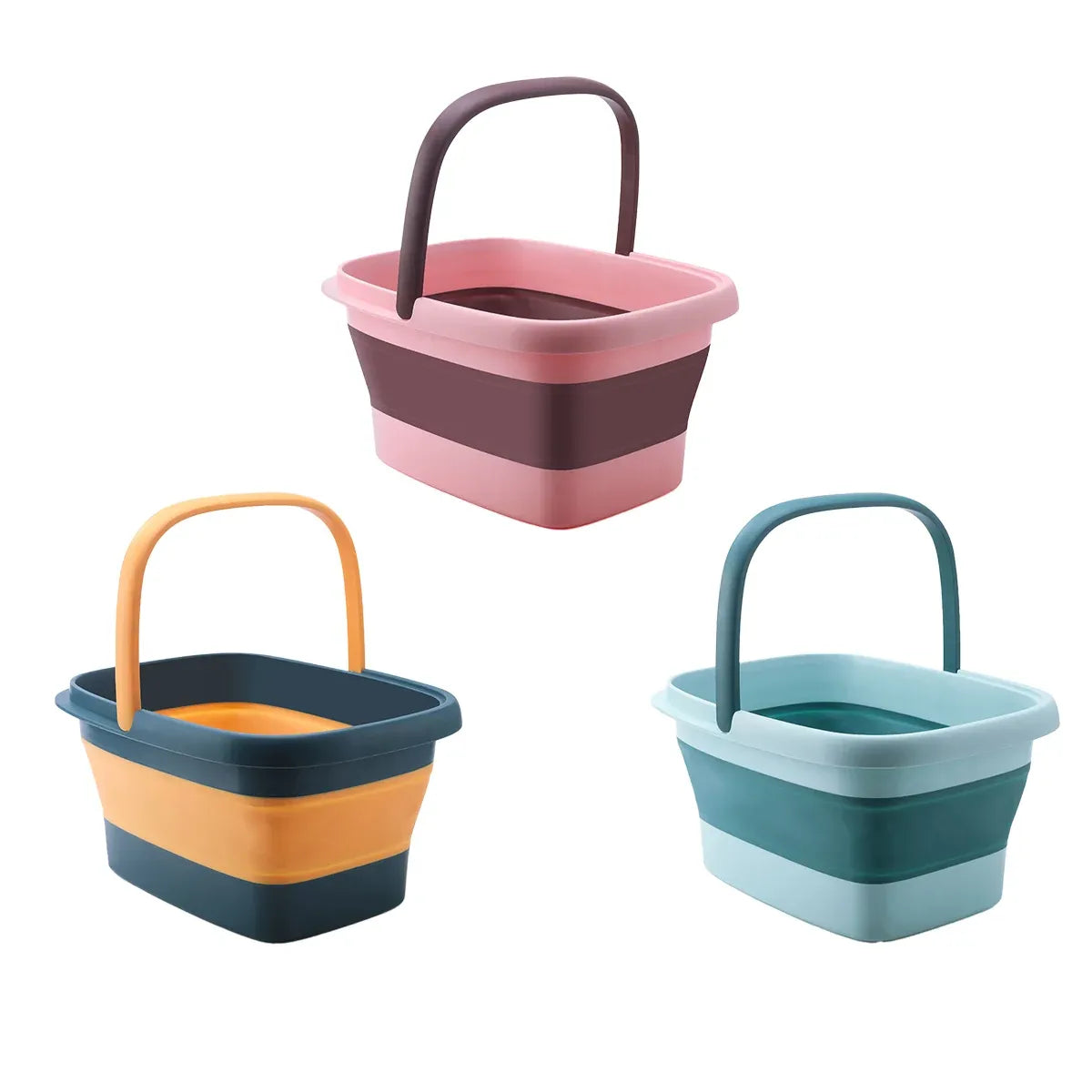 Folding Foot Spa Pedicure Bath Massage Tub Bucket Feet Basin Therapy Luxury - Blue