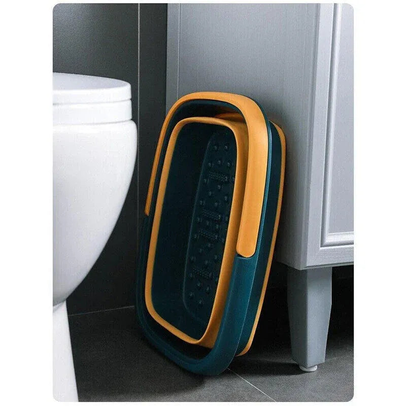 Folding Foot Spa Pedicure Bath Massage Tub Bucket Feet Basin Therapy Luxury - Blue
