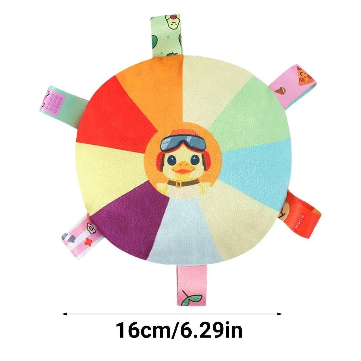 Plush Duck-Pattern Dog Fetch Disc with Bell - 16 cm