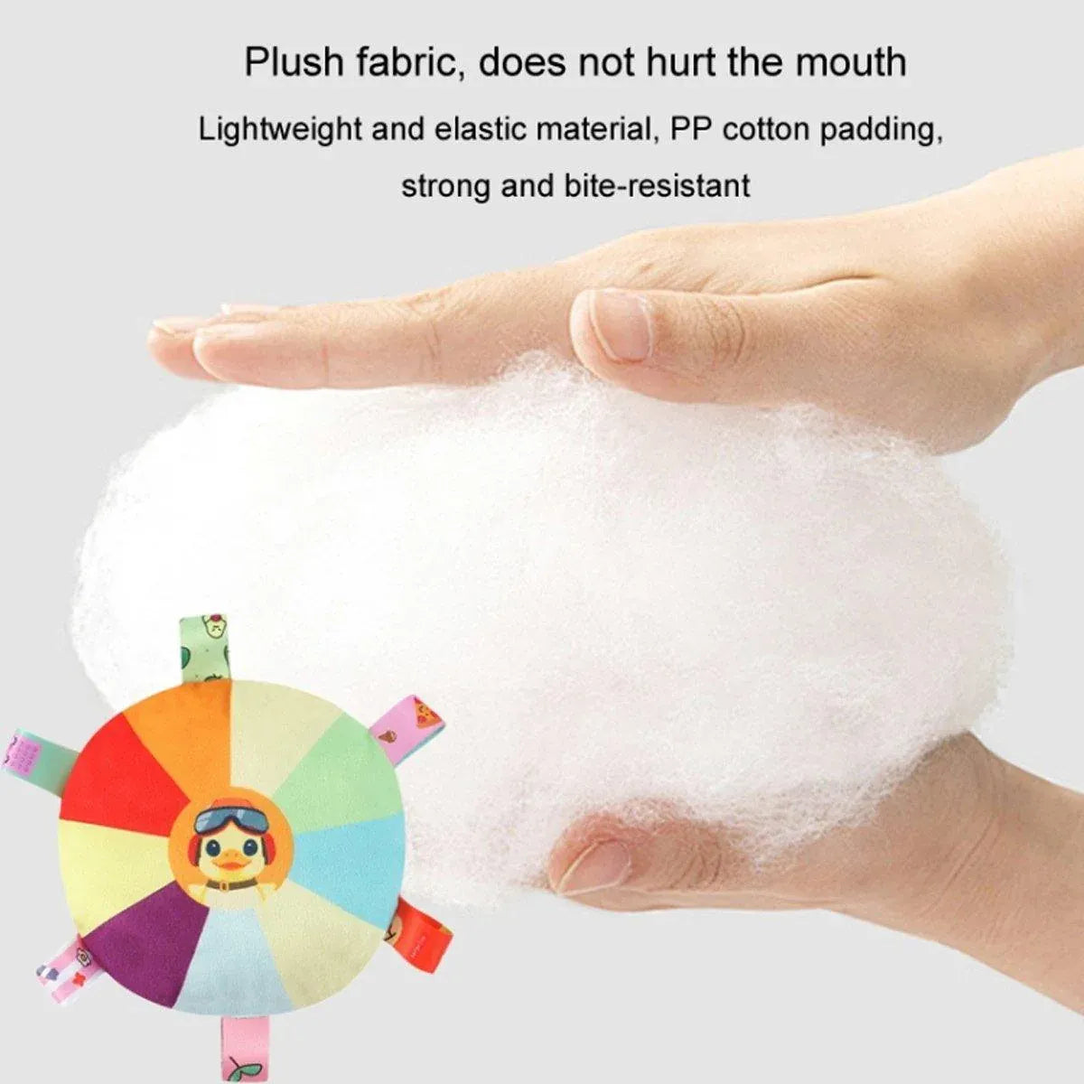 Plush Duck-Pattern Dog Fetch Disc with Bell - 16 cm