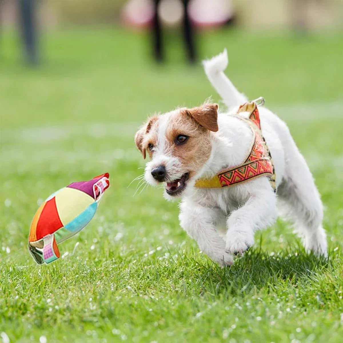 Plush Duck-Pattern Dog Fetch Disc with Bell - 16 cm