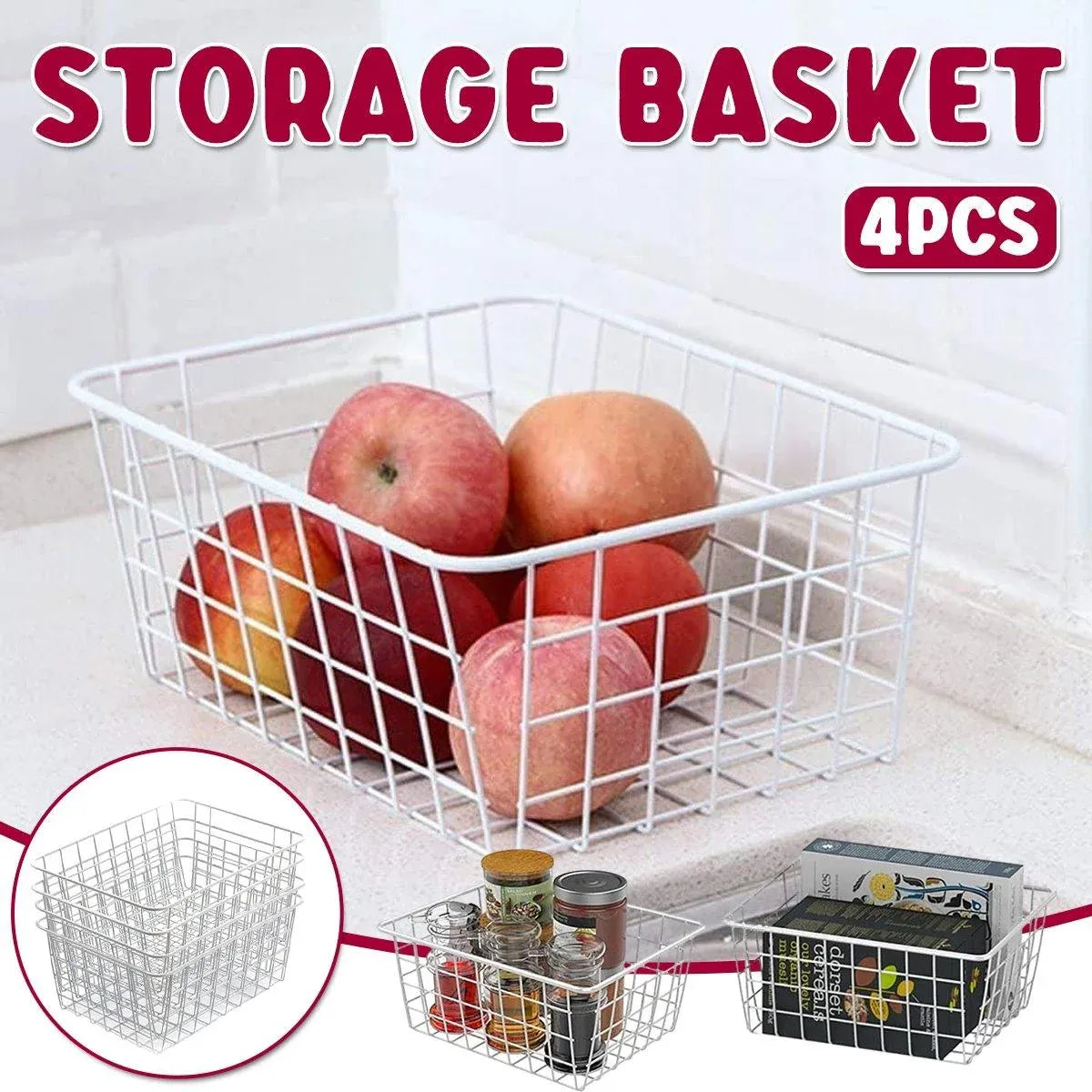 4pcs Fruit Basket Storage Baskets for Kitchen Organization Home Storage Solution — product image 1
