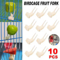 Clip-On Plastic Bird Fruit Forks - Beige, 10-Pack