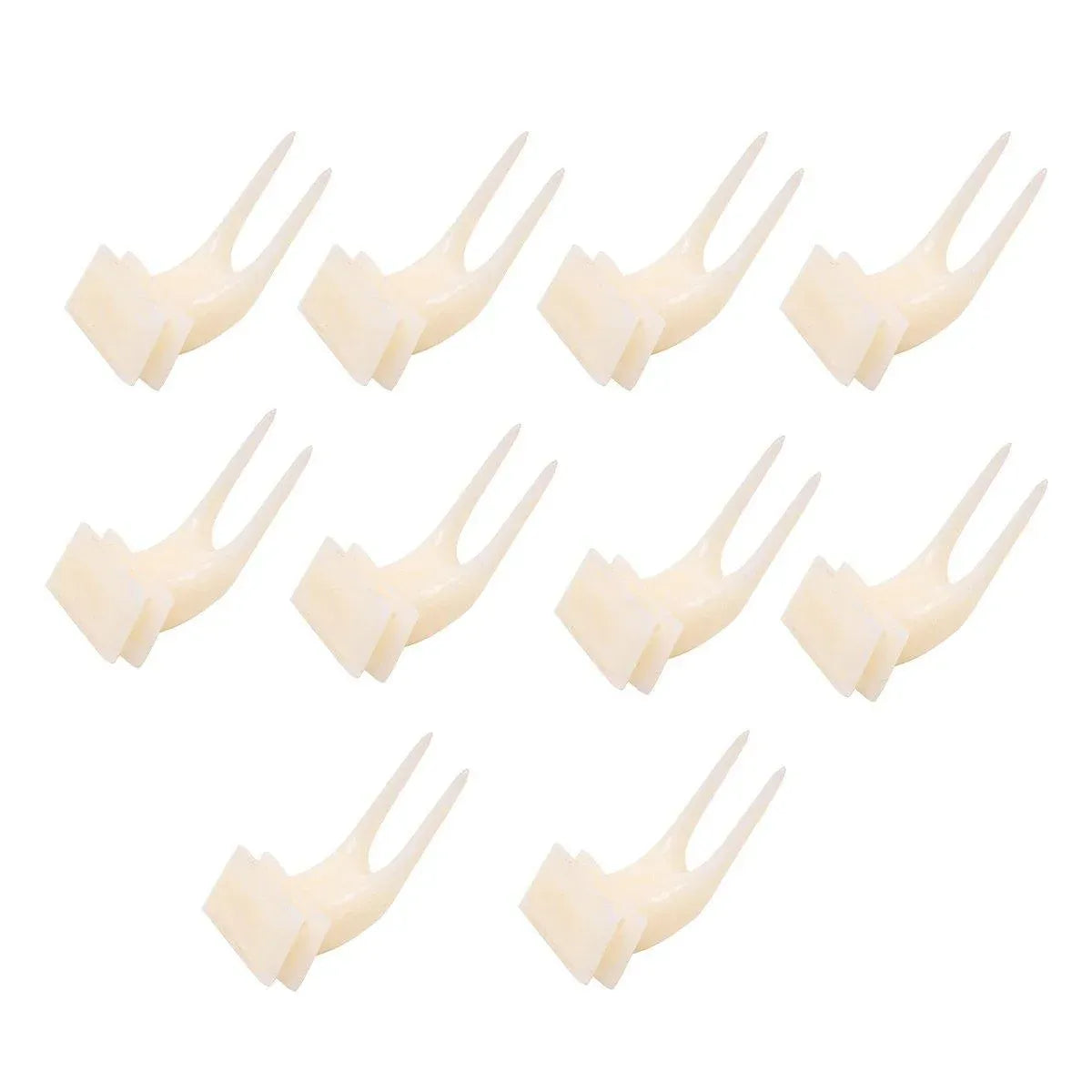 Clip-On Plastic Bird Fruit Forks - Beige, 10-Pack
