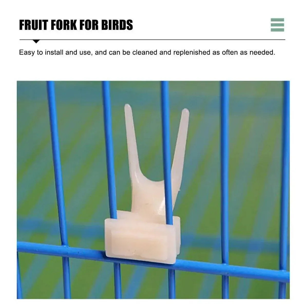 Clip-On Plastic Bird Fruit Forks - Beige, 10-Pack