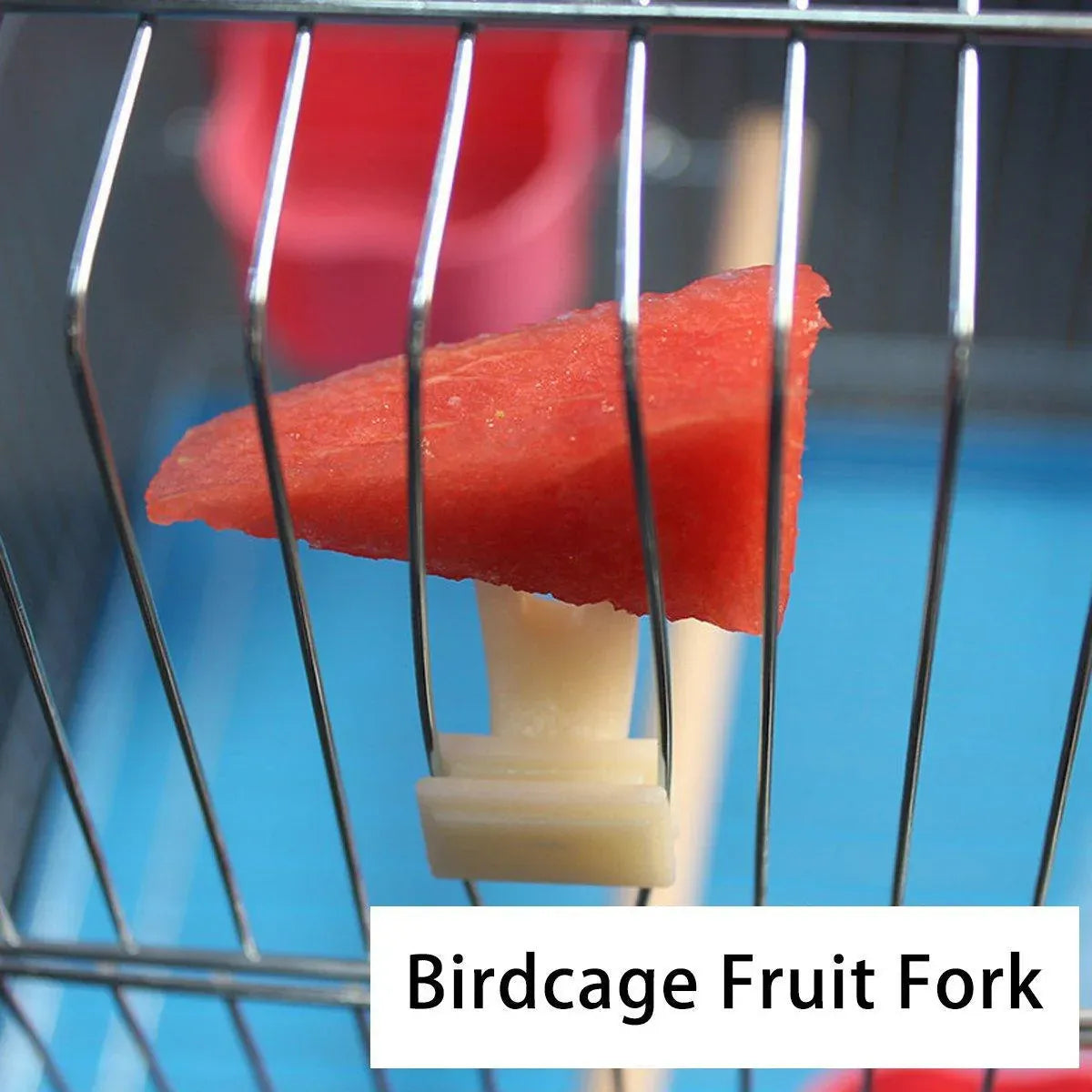 Clip-On Plastic Bird Fruit Forks - Beige, 10-Pack