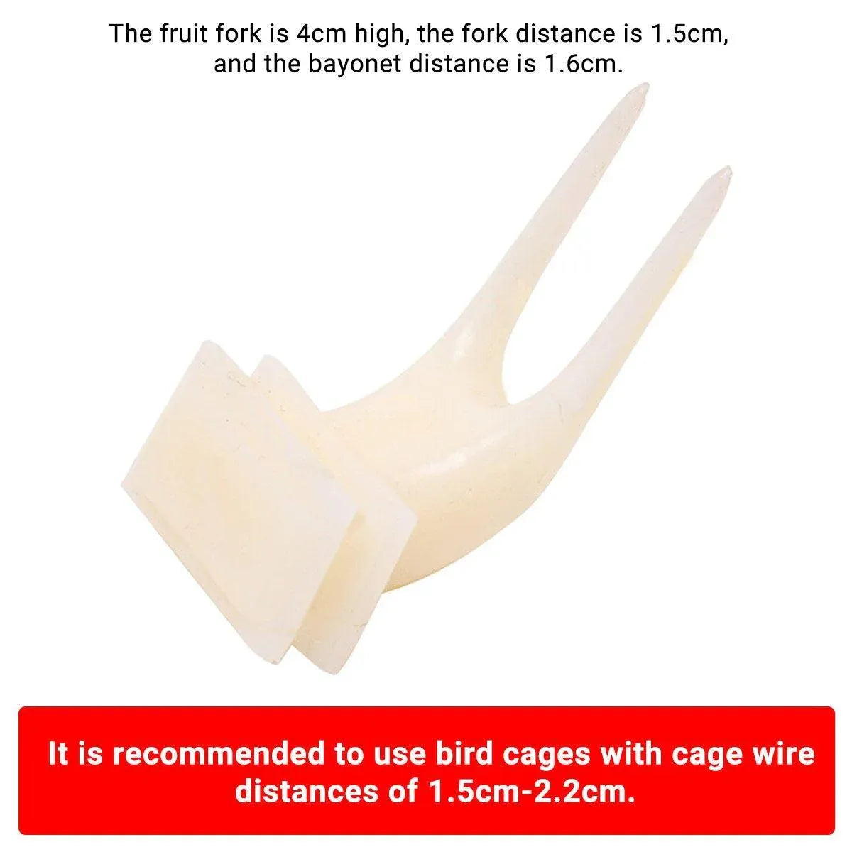 Clip-On Plastic Bird Fruit Forks - Beige, 10-Pack