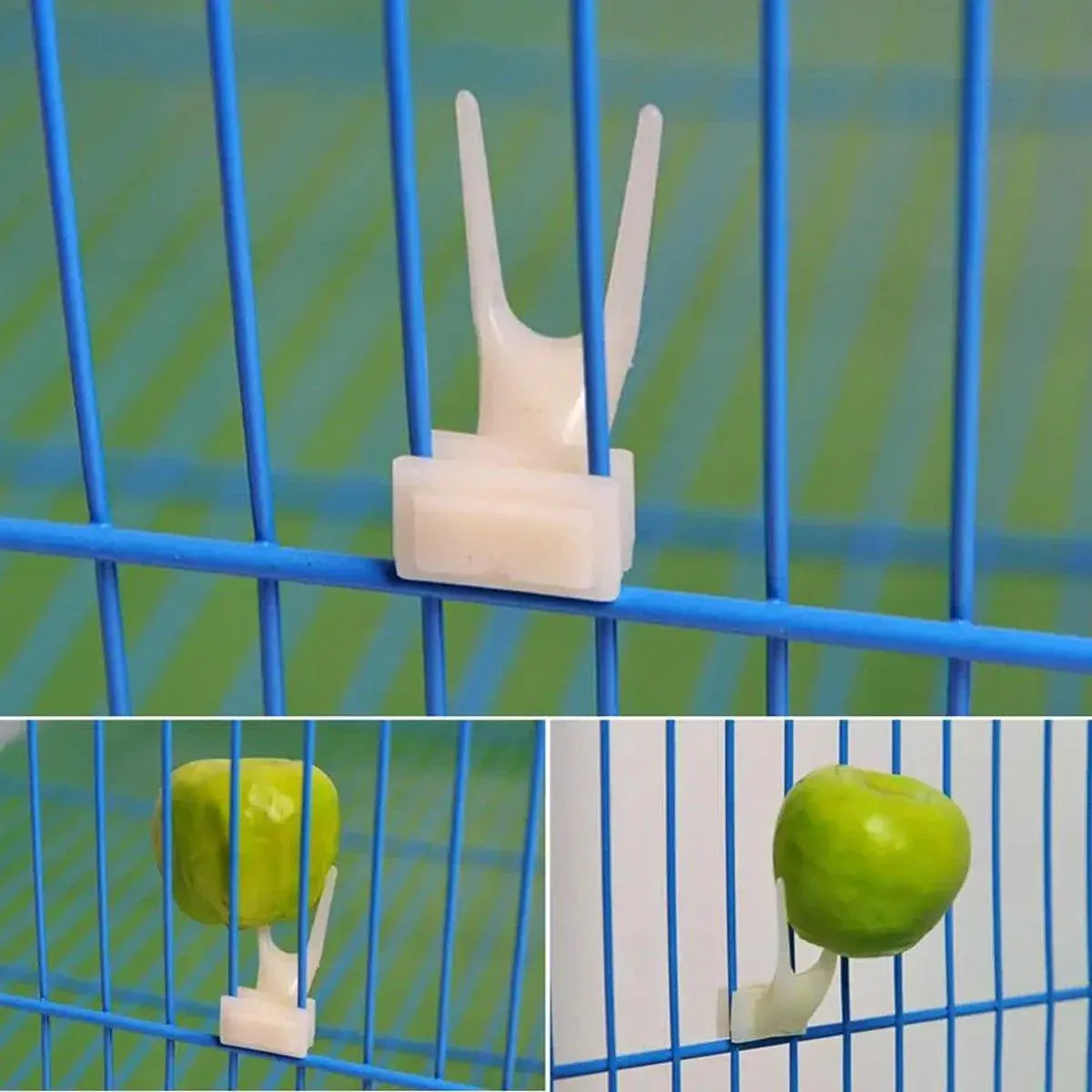 Clip-On Plastic Bird Fruit Forks - Beige, 10-Pack