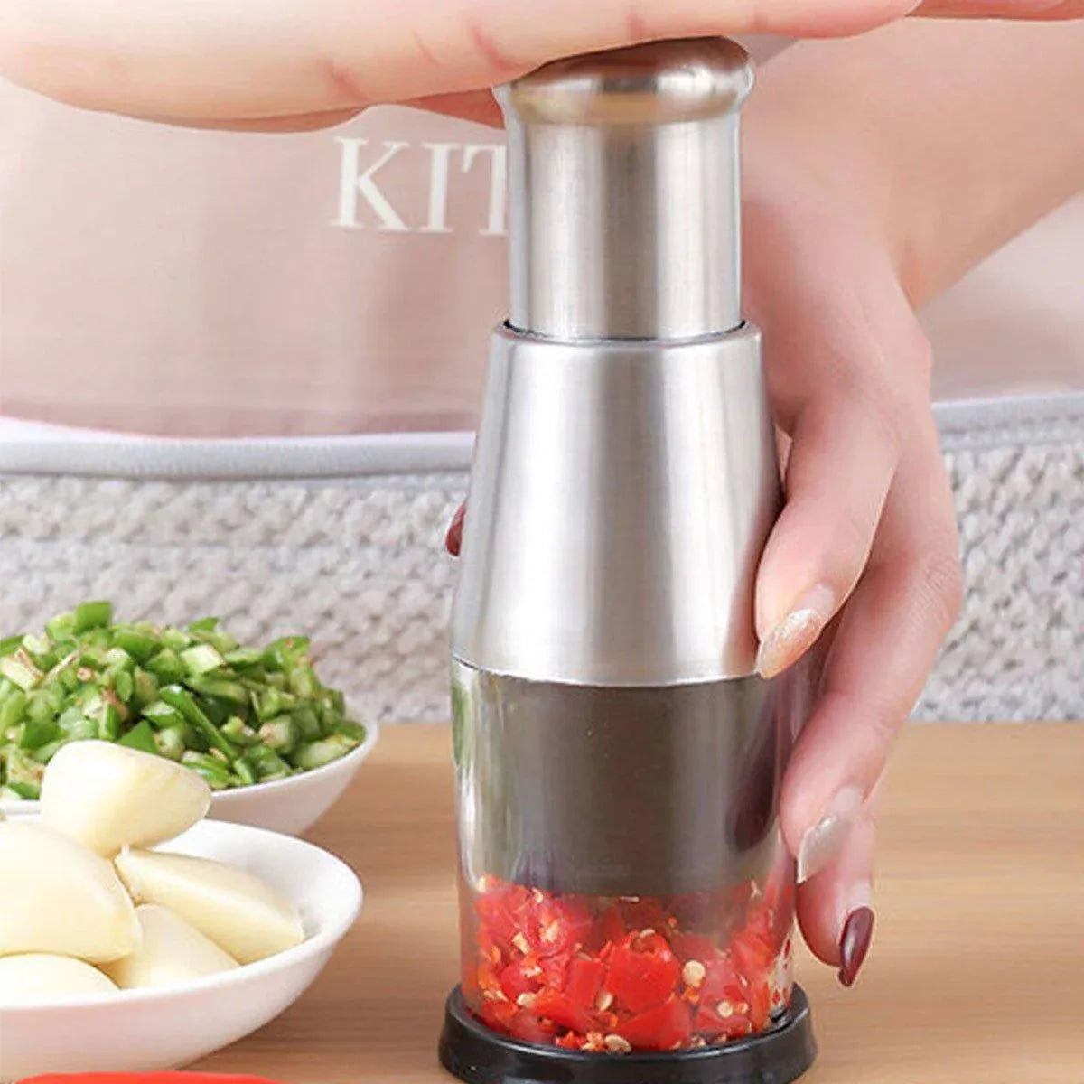 304 Stainless Steel Garlic Press Crusher Manual Garlic Mincer Kitchen Tool