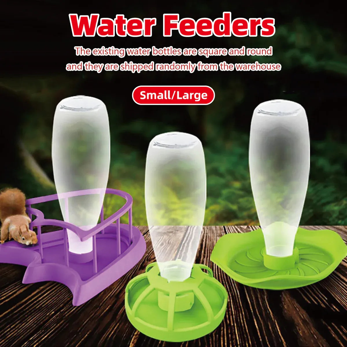 Reptile Gravity Water Bottle & Bowl - Green Round, Large