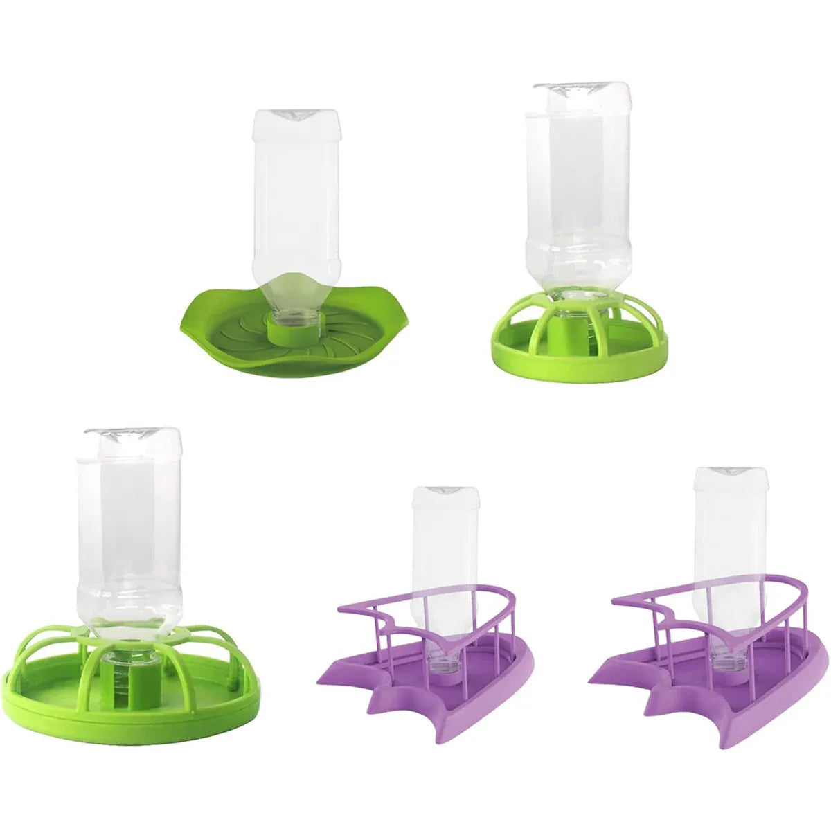 Reptile Gravity Water Bottle & Bowl - Green Round, Large