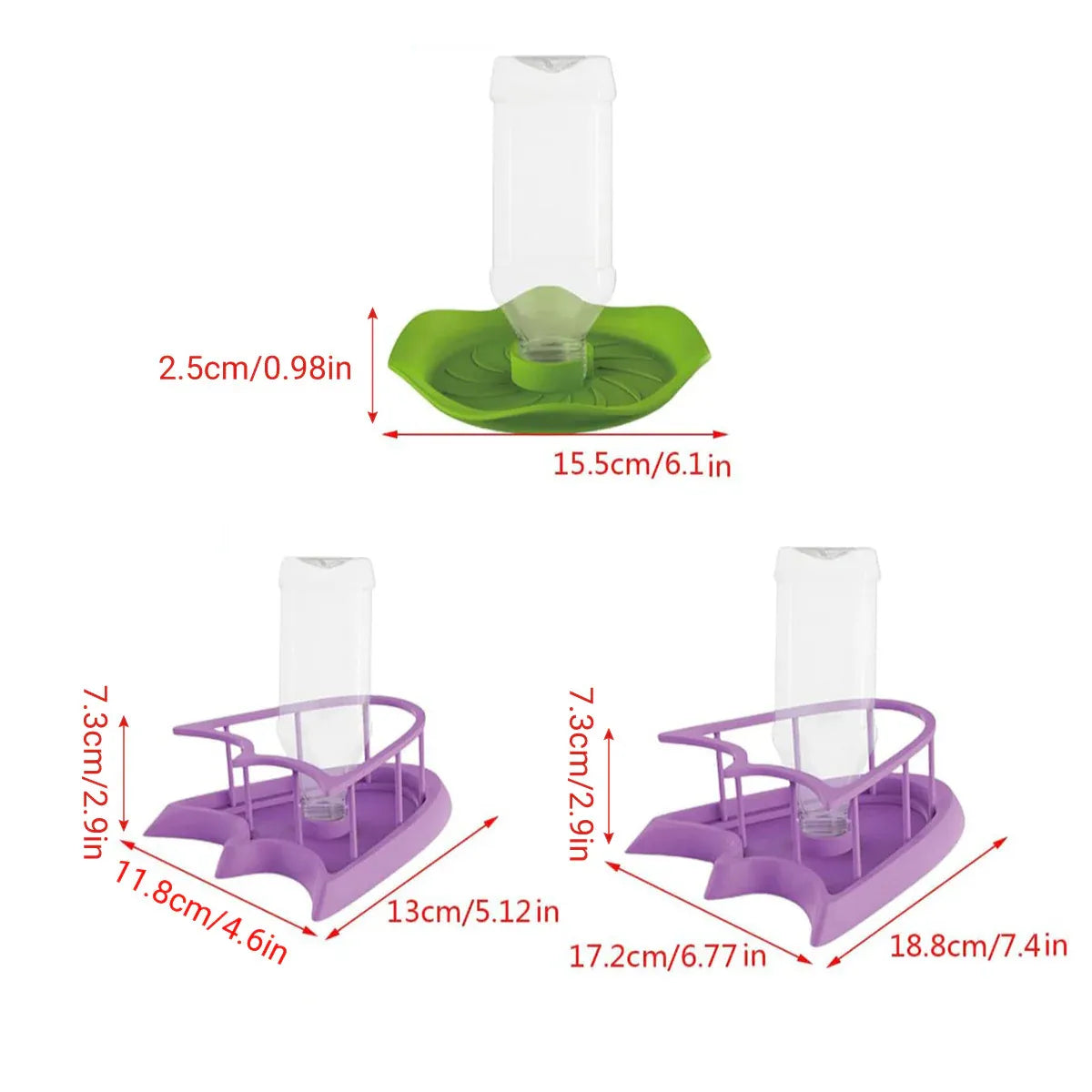 Reptile Gravity Water Bottle & Bowl - Green Lotus Leaf