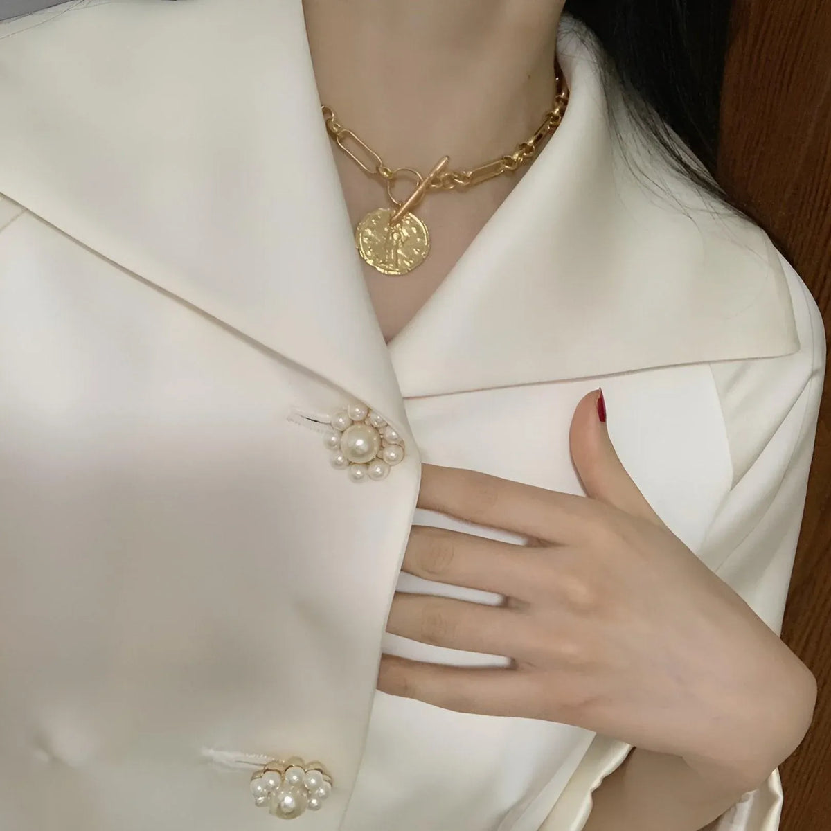 Vintage Gold-Tone OT-Clasp Chain Necklace — product image 8 of 15