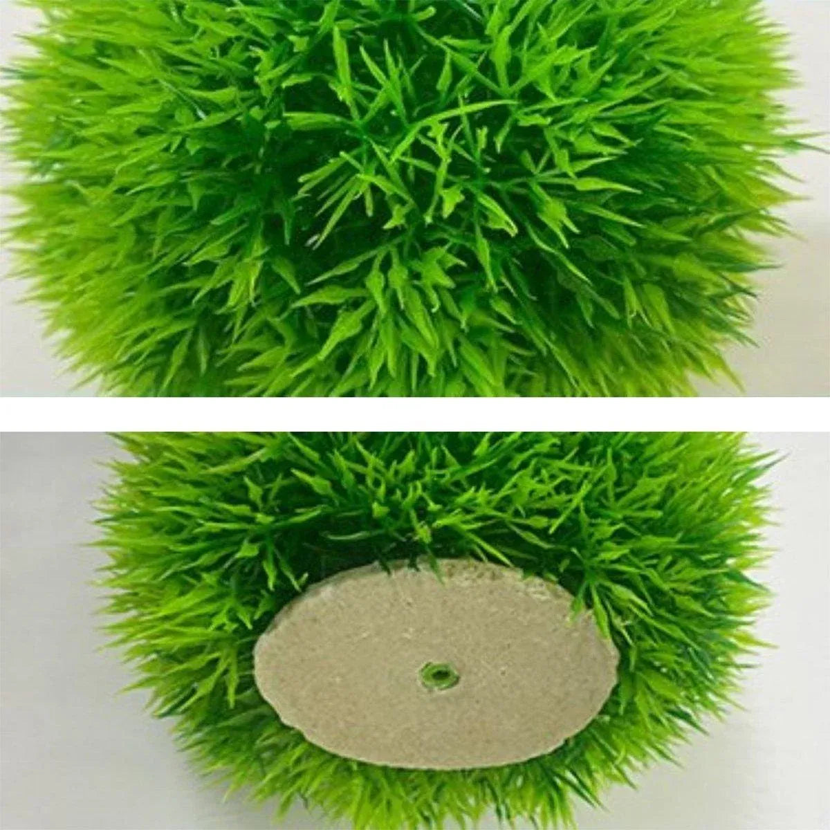 Green Artificial Aquarium Grass Balls - Large, 11.5 cm, 2-Pack