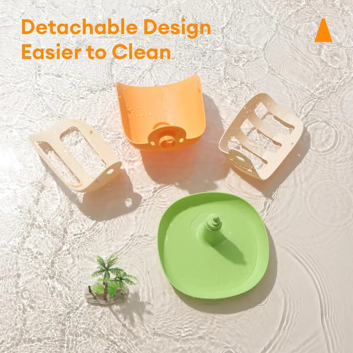 2-in-1 Rabbit Hay Feeder & Food Bowl - Orange