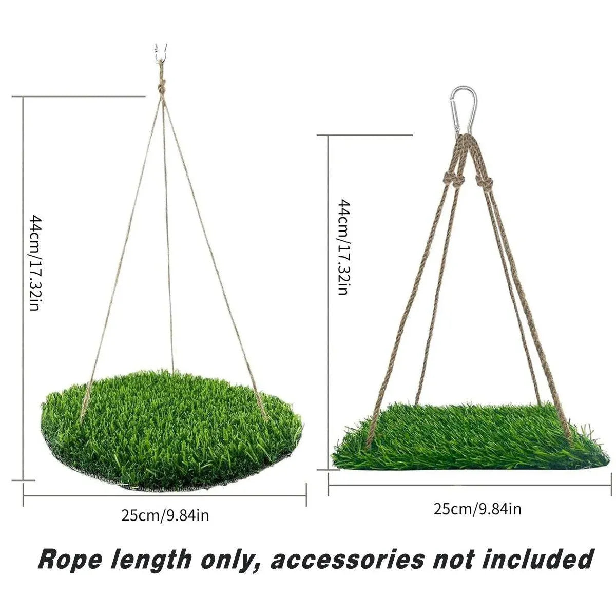 Hanging Turf Small Pet Cage Hammock - Round, Approx. 25 × 44 cm