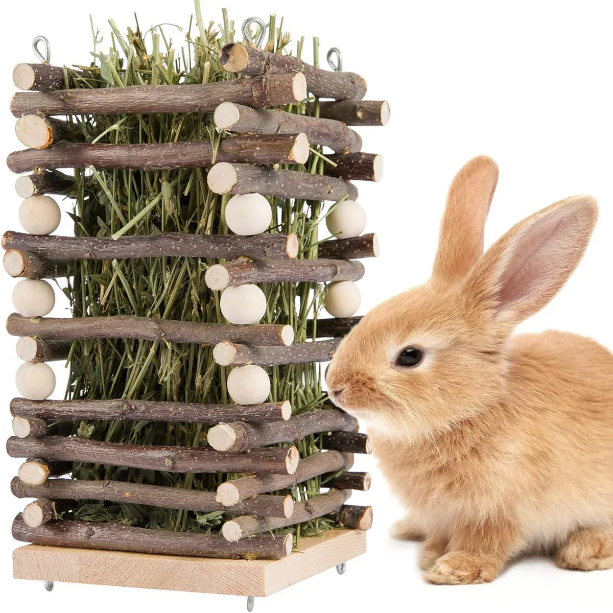 Wooden Small-Animal Hay Feeder & Grass Rack