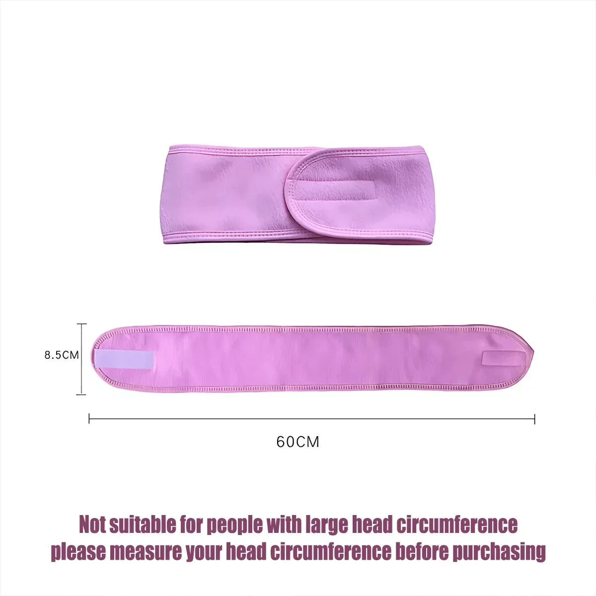 8-Colours Wrap Head Band Hairband Hair Band Adjustable Facial Make Up Face Wash Au - Rose Red