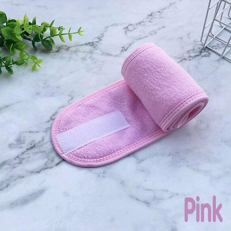 8-Colours Wrap Head Band Hairband Hair Band Adjustable Facial Make Up Face Wash Au - Rose Red