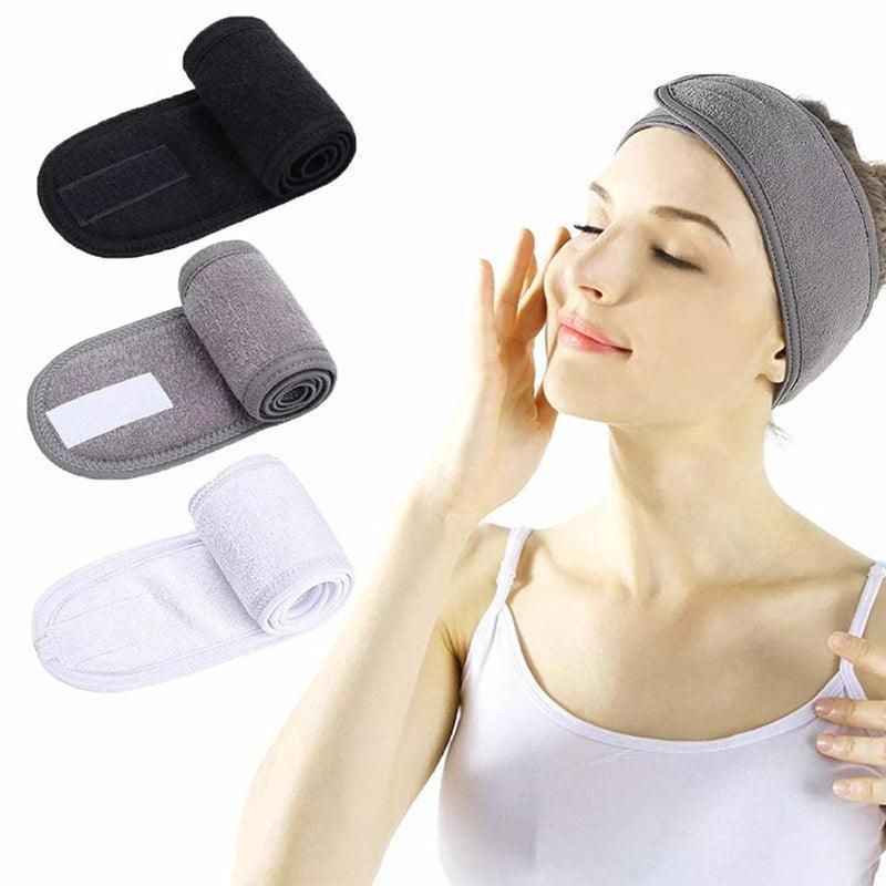 8-Colours Wrap Head Band Hairband Hair Band Adjustable Facial Make Up Face Wash Au - Rose Red