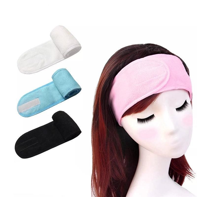 8-Colours Wrap Head Band Hairband Hair Band Adjustable Facial Make Up Face Wash Au - Rose Red